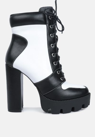 London Rag Womens Moos Block Heel Lace Up Boots
