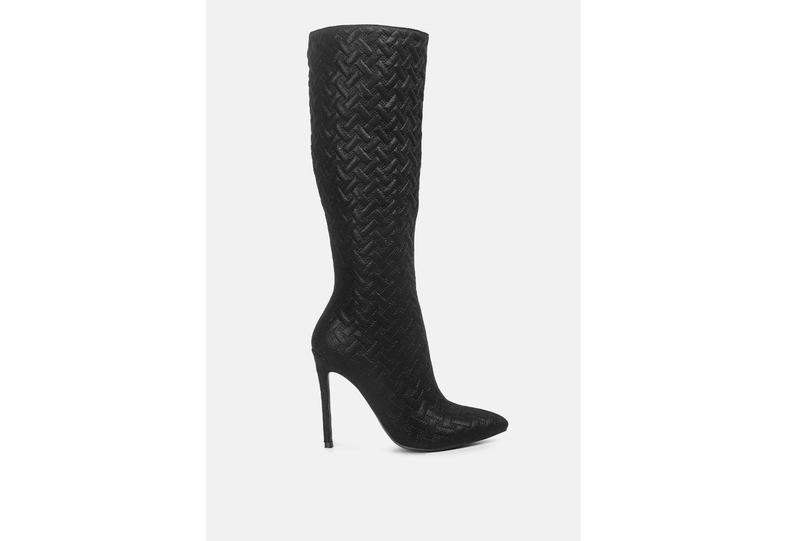 London Rag Womens Tinkles Embossed High Heeled Calf Boots