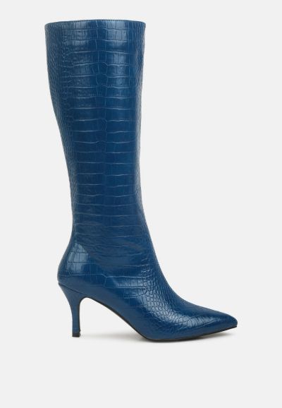 London Rag Women's Uptown Pointed Mid Heel Calf Boots
