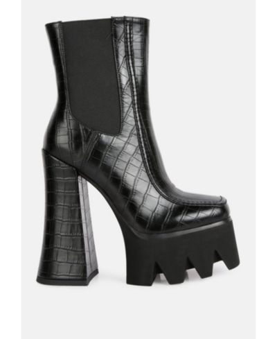 London Rag Womens Bounty High Platform Heel Chelsea Boots