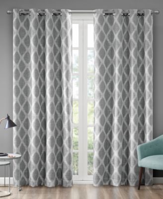 Шторы SunSmart Blakesly Ikat blackout для спальни, одна панель с люверсами
