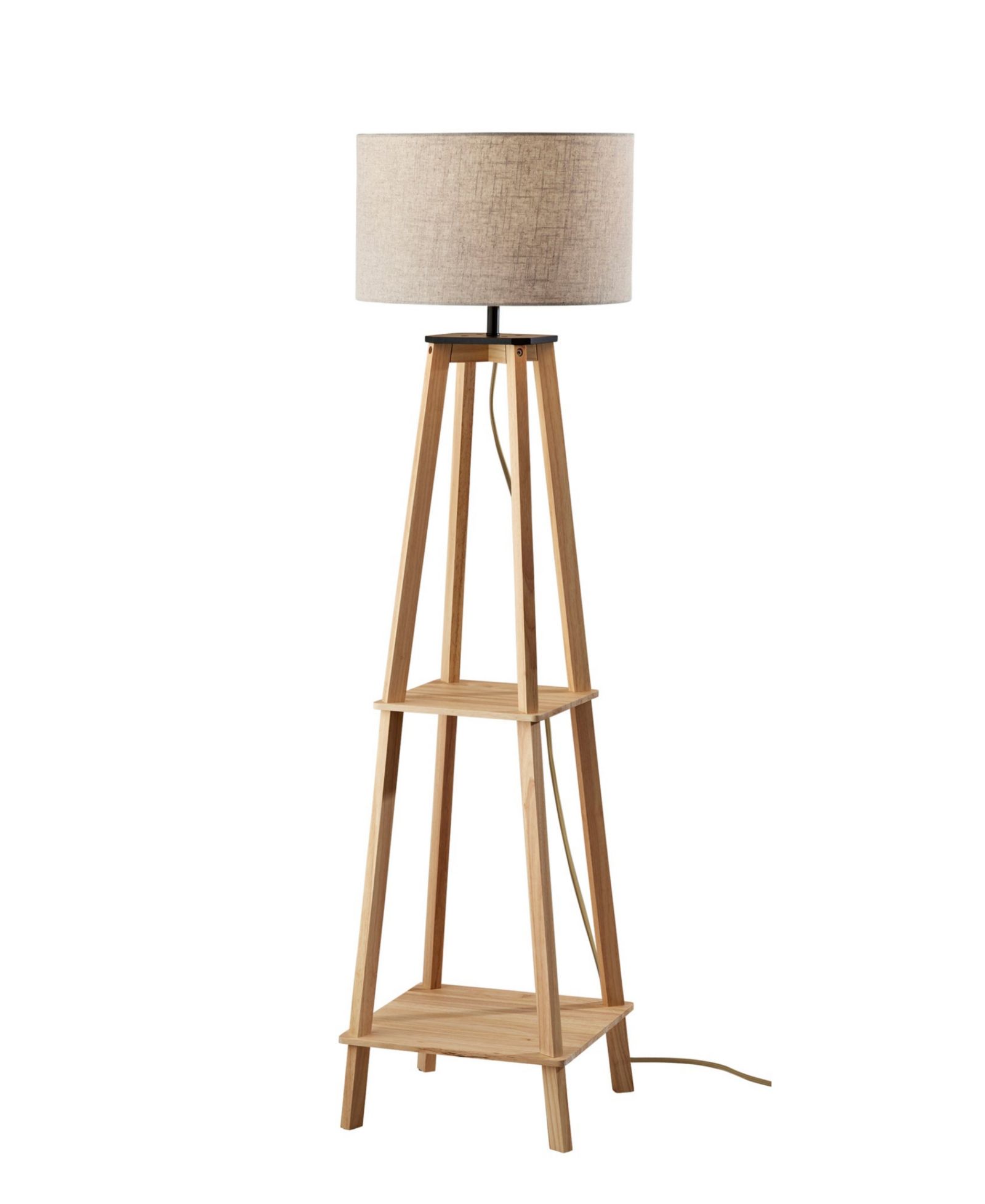 Adesso 59.75" Wood Kirby Shelf Floor Lamp