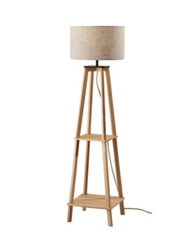 Торшер Adesso 59.75" Wood Kirby Shelf Floor Lamp