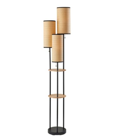 Напольный торшер Adesso 68.5" Wood Shelves Trio