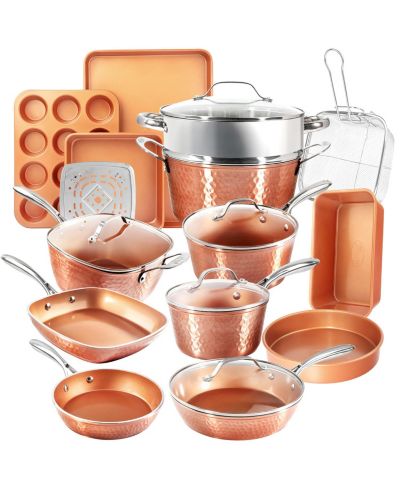 Набор для приготовления пищи и выпечки Hammered Copper 20-Piece Nonstick