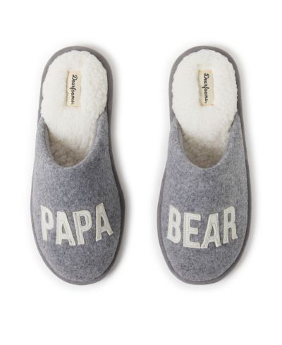 Dearfoams Men's Carson Papa Bear Dad Scuff Slipper