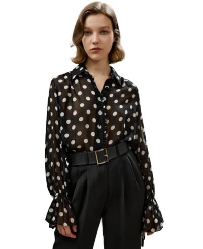 Женская блузка LILYSILK Polka Dots Georgette