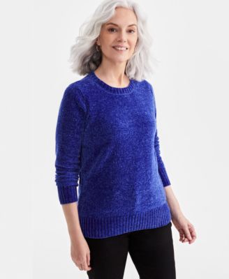 Style & Co Women's Crewneck Chenille Long-Sleeve Sweater, Created for Macy's