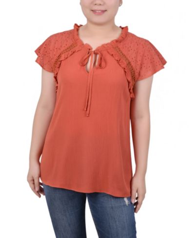 Женская блузка NY Collection с отделкой Eyelet