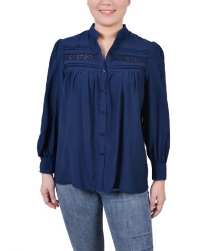 Блузка NY Collection Women's с длинным рукавом из кружева