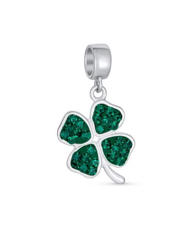 Bling Jewelry Подвеска-шарм Celtic Lucky Leaf, серебро 0.925 Sterling Silver, Green Shamrock