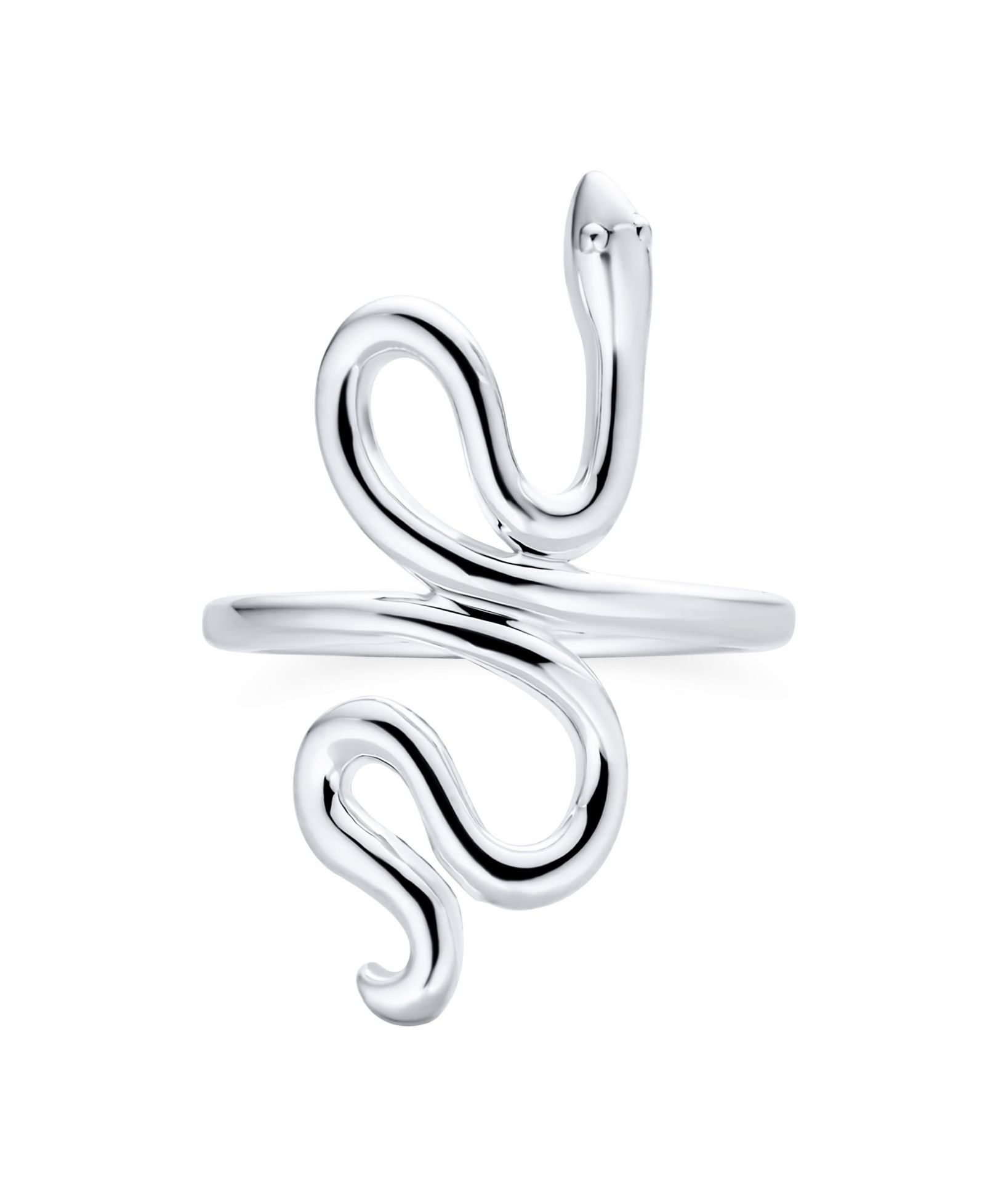 Bling Jewelry Boho Coil Wrap Serpent Snake Ring Full Finger Band Polished Sterling Silver