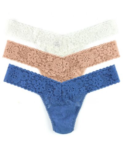 Комплект из 3 штук Hanky Panky женских трусиков-стрингов с кружевом