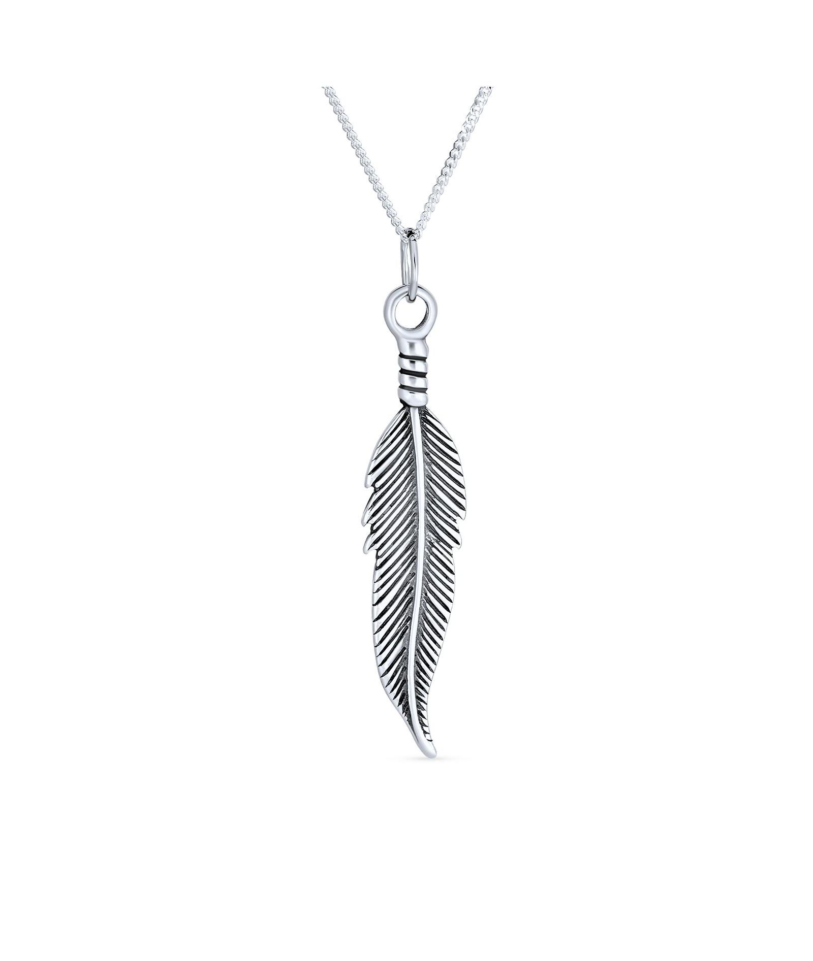 Bling Jewelry Подвеска-кулон Leaf Feather из Sterling Silver 18 Inch