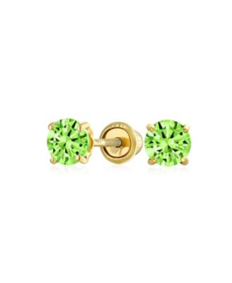 Bling Jewelry 14K Gold Purple Tiny CZ Round Solitaire Stud Earrings 3MM Screw Back