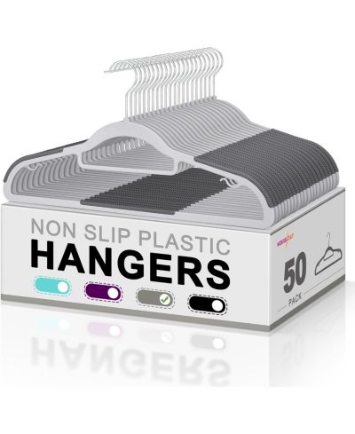 Вешалки Plastic Non Slip 360° Swivel Hook Gray 50 Pack