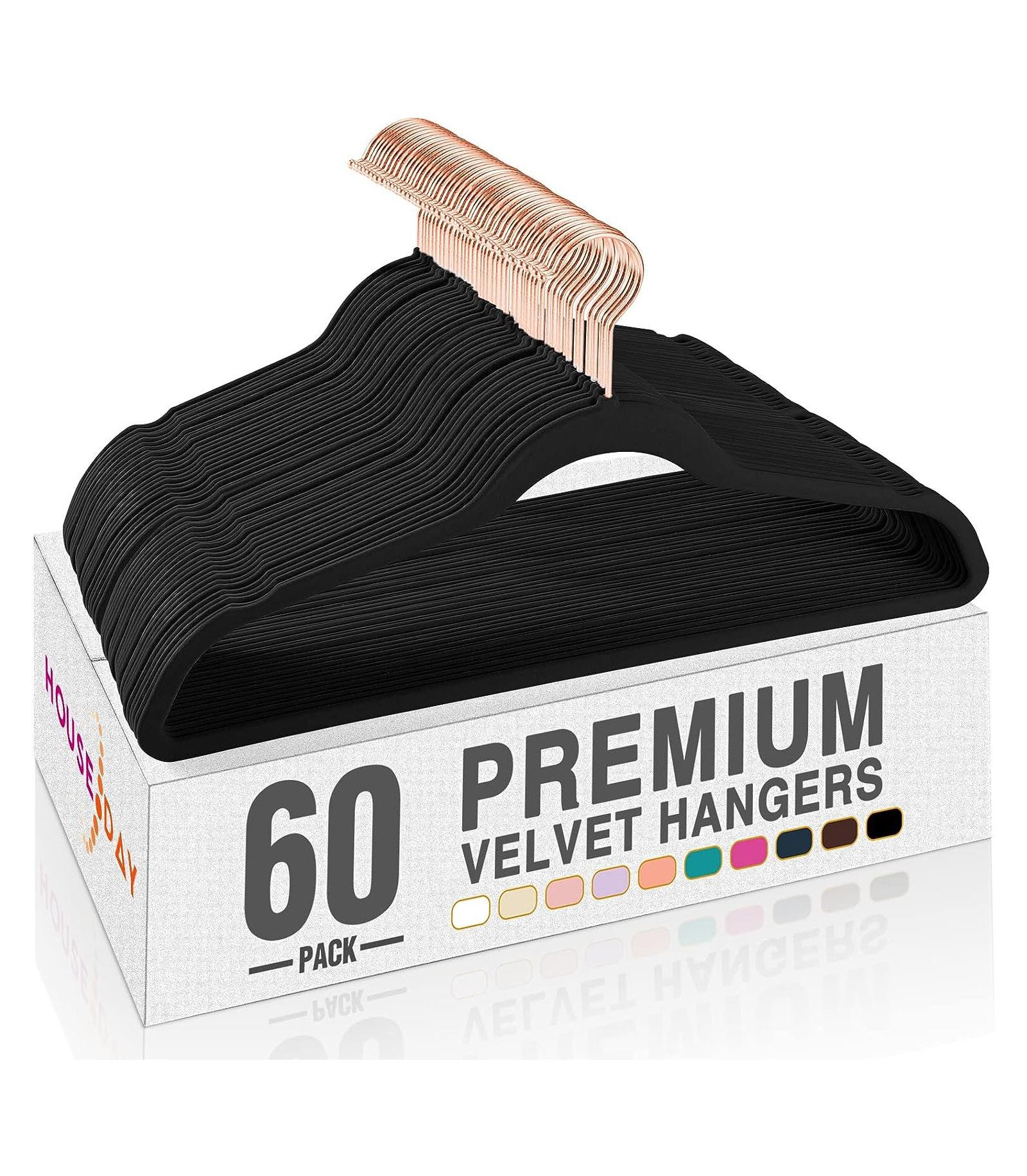 17.5 Inch Gold Hook Velvet Hangers