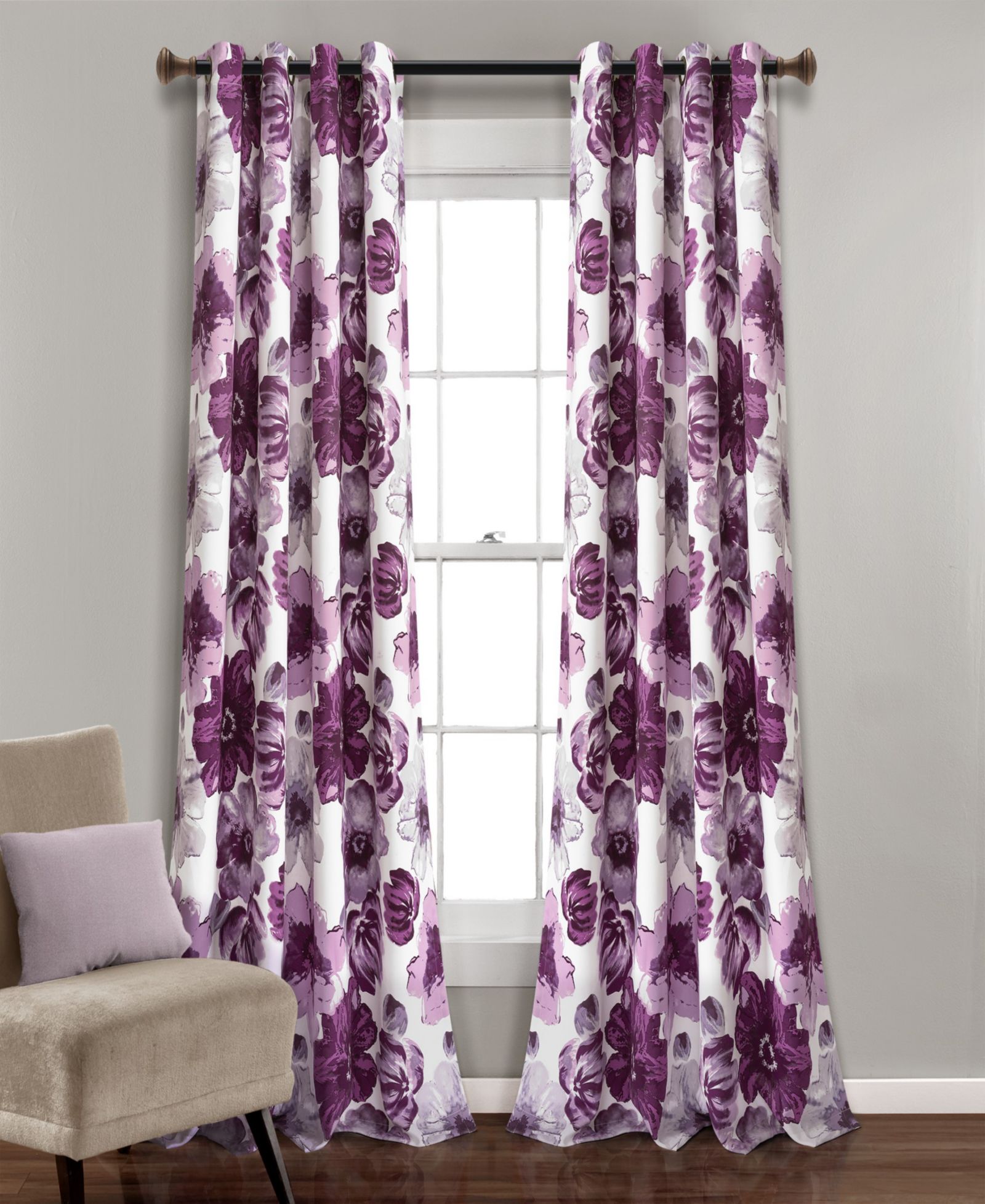Lush Decor Leah Light Filtering Window Curtain Panels