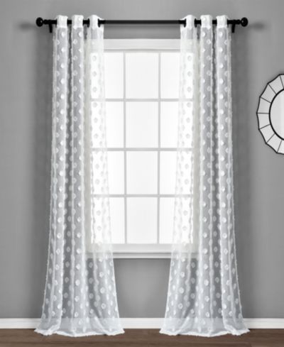Пара прозрачных штор Lush Decor Textured Dot Grommet Sheer Window Curtain Panels 38"W x 84"L Blush