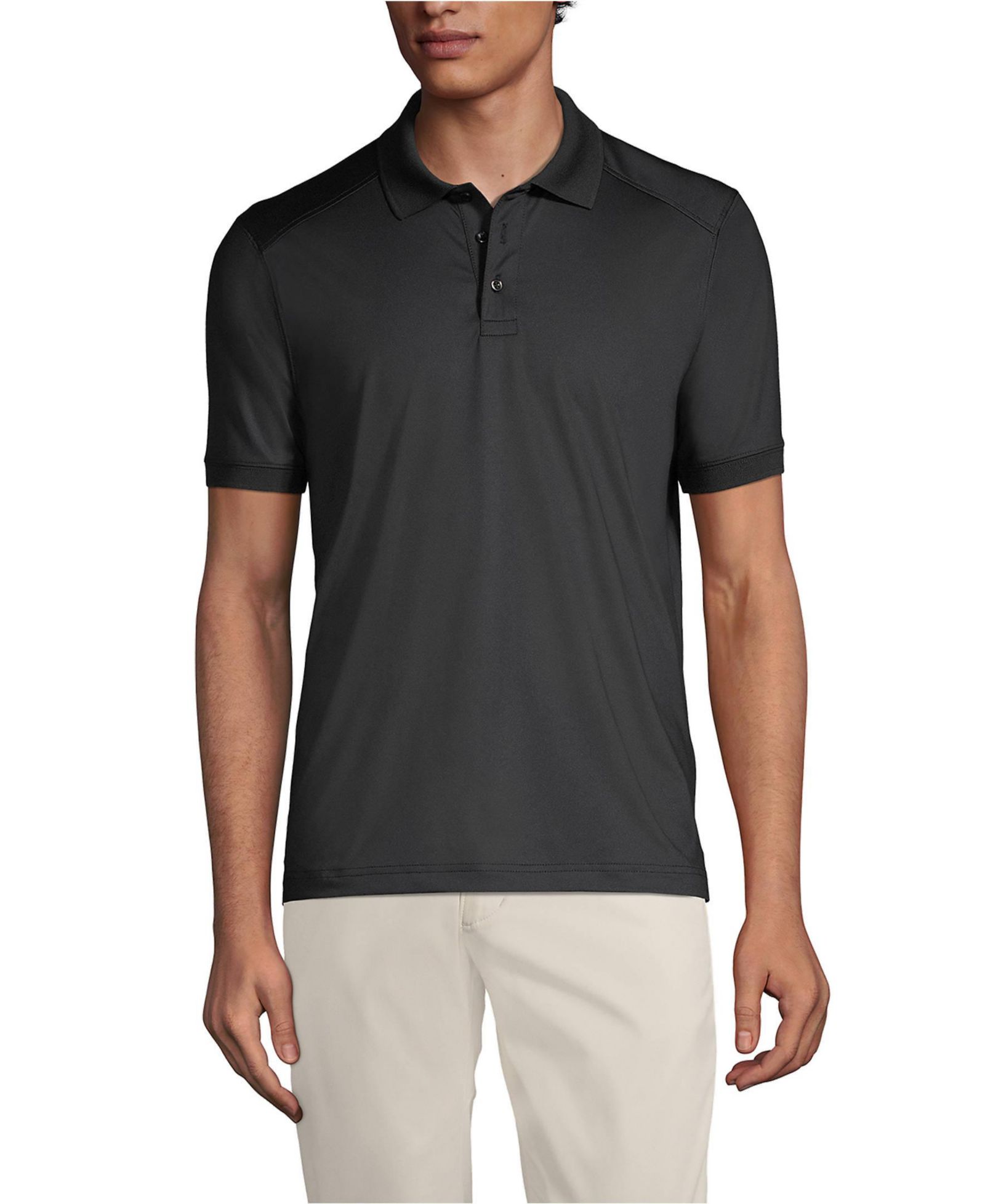 Мужская рубашка-поло Lands' End Short Sleeve Rapid Dry Active