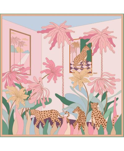 Jessie Zhao New York Double Sided Silk Scarf Of Indoor Forest