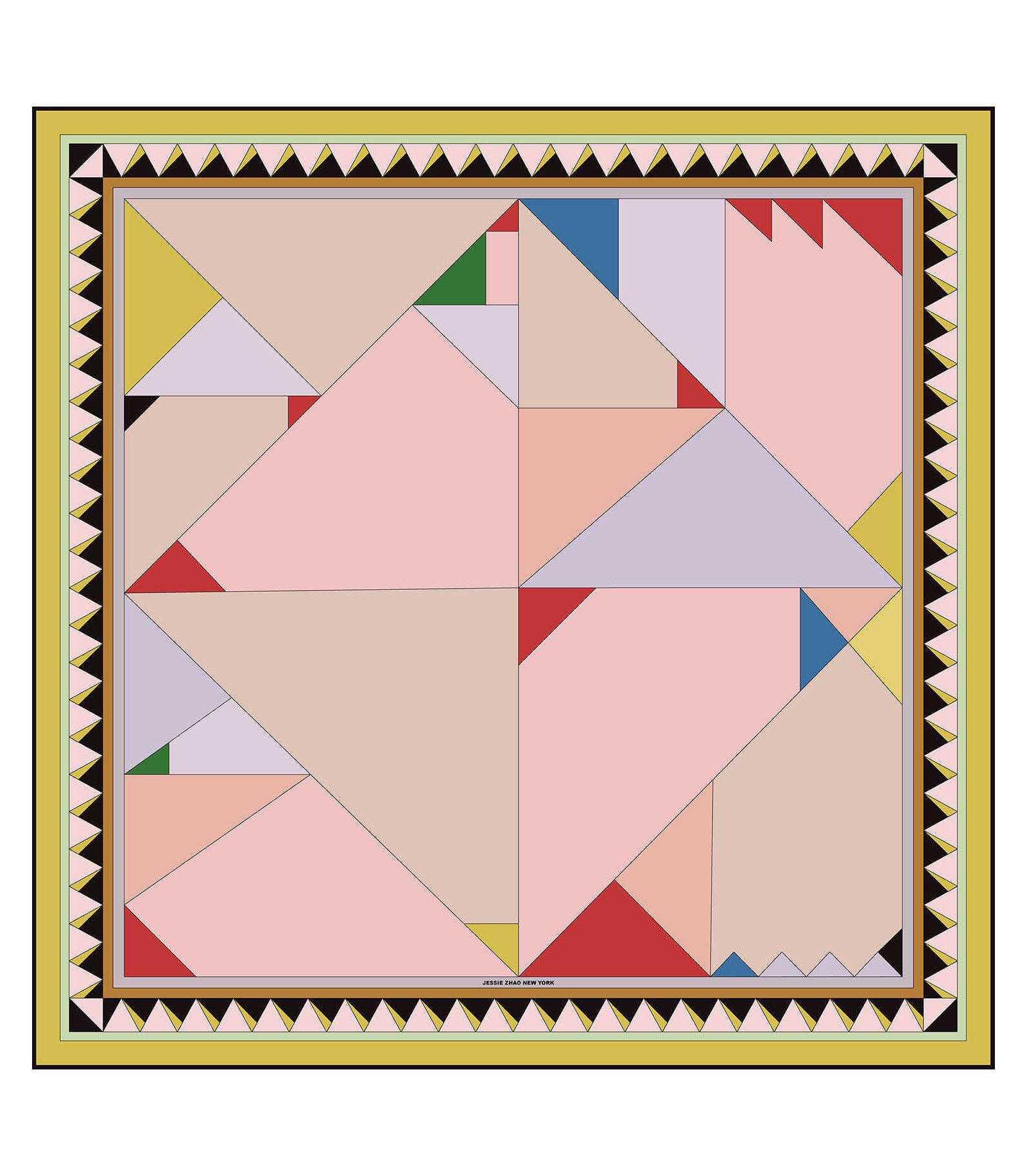 Jessie Zhao New York Double Silk Scarf Of Color Recombination
