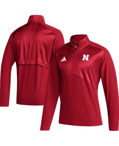 Мужская куртка adidas Scarlet Nebraska Huskers Sideline AEROREADY с молнией на 1/4 рукав