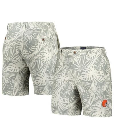 Мужские шорты Margaritaville Gray Cleveland Browns Sandwashed Monstera Print Amphib Shorts