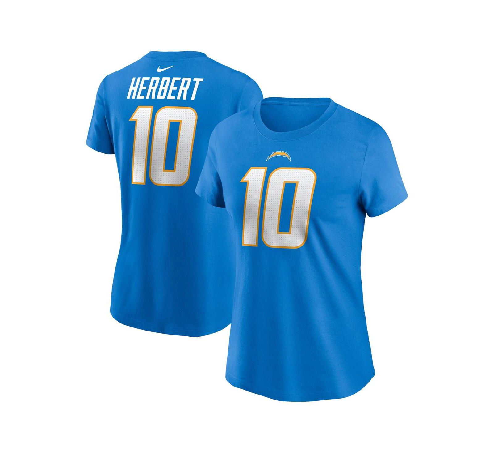Женская футболка Nike Justin Herbert Powder Blue Los Angeles Chargers