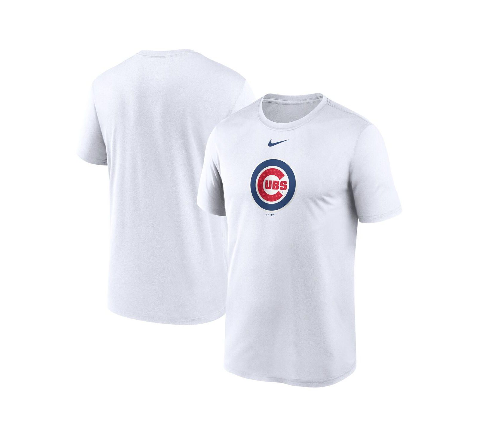 Мужская футболка Nike White Chicago Cubs Legend Fuse Large Logo Performance