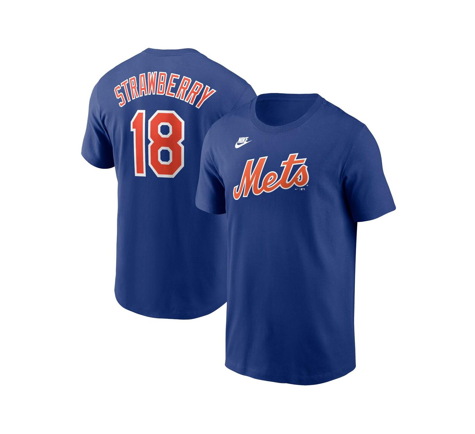 Мужская футболка Nike Darryl Strawberry Royal New York Mets Fuse с именем и номером