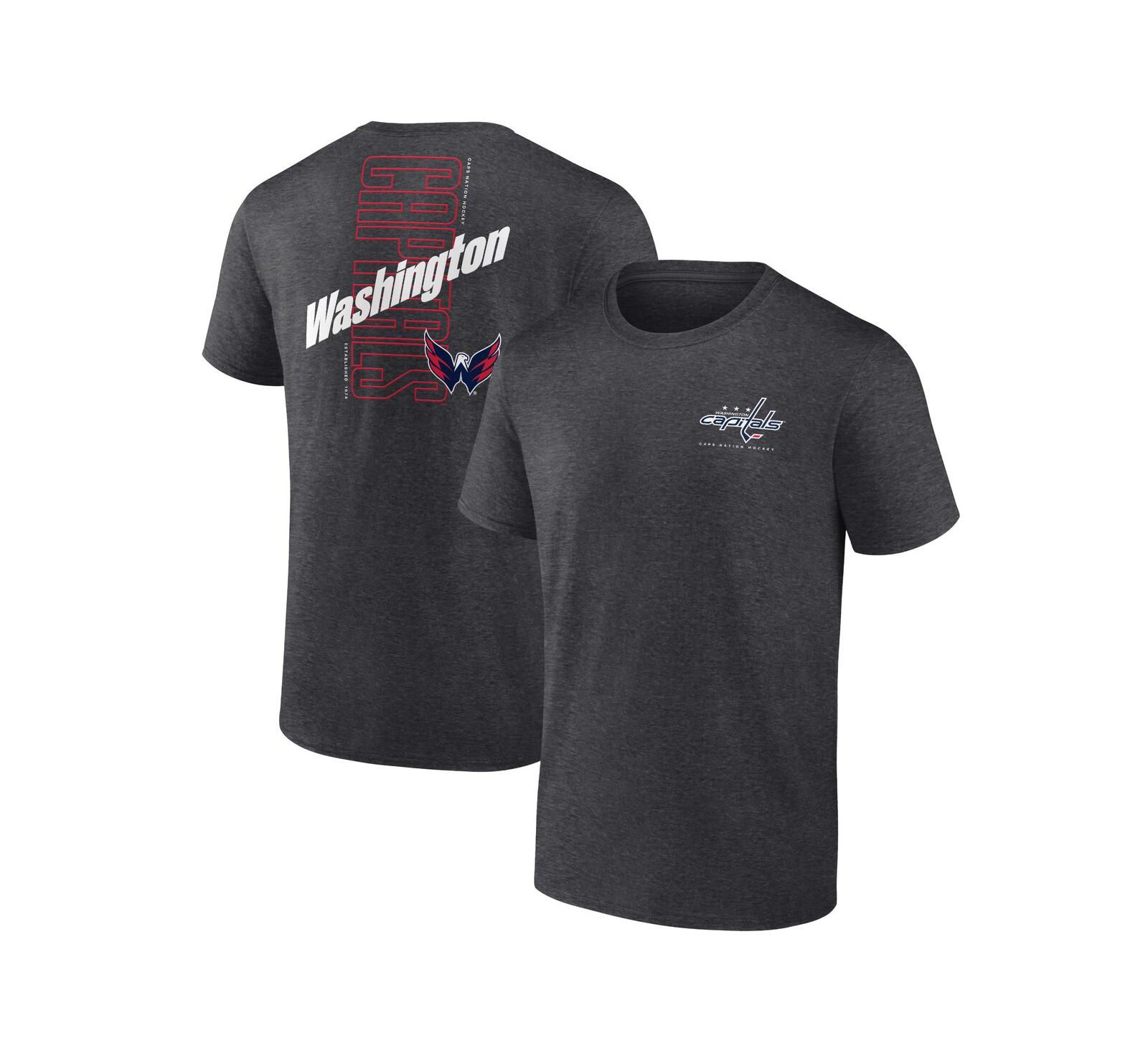 Мужская футболка Fanatics Heather Charcoal Washington Capitals Backbone