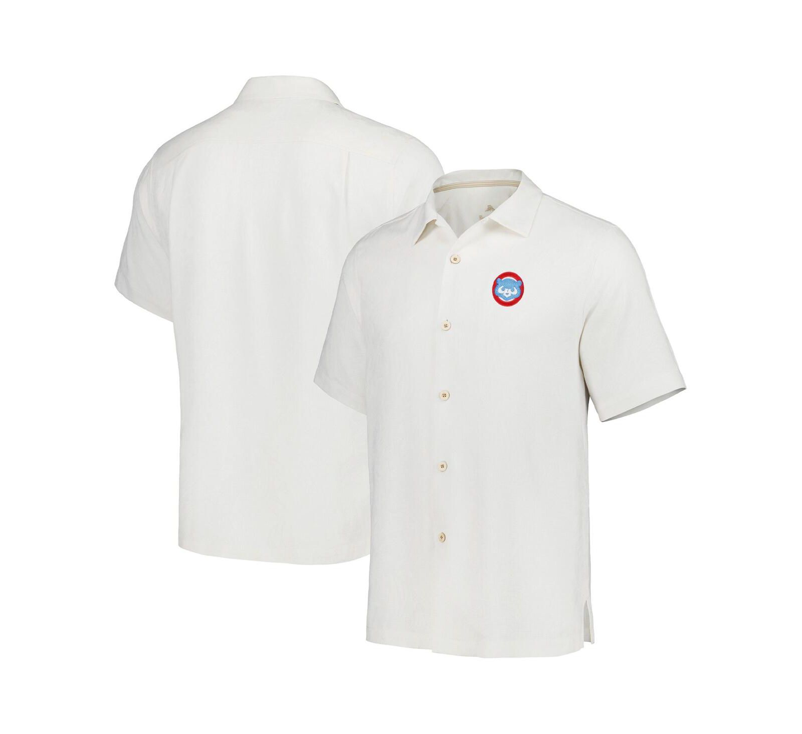 Мужская рубашка Tommy Bahama White Chicago Cubs Sport Tropic Isles Camp Button-Up