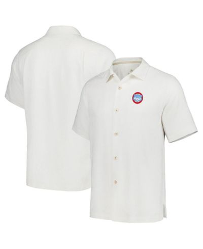 Мужская рубашка Tommy Bahama White Chicago Cubs Sport Tropic Isles Camp Button-Up