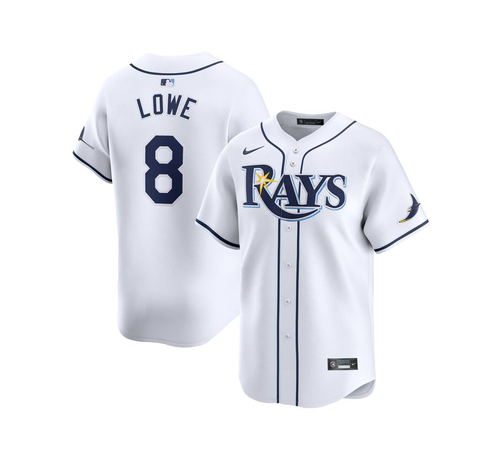 Мужская джерси Nike Brandon Lowe White Tampa Bay Rays Home limited Player