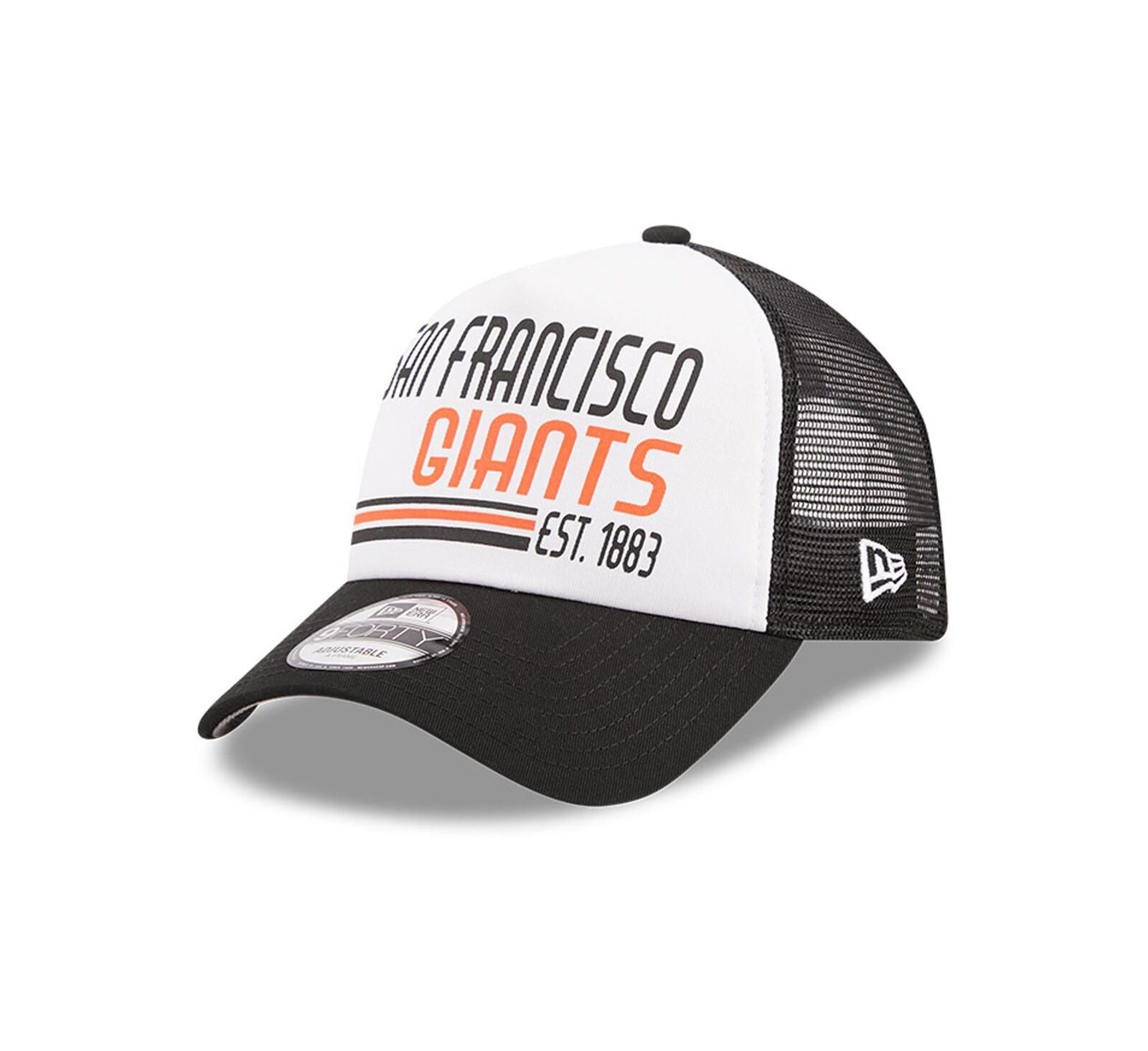 Мужская кепка New Era San Francisco Giants Stacked A-Frame Trucker 9FORTY, белая/черная