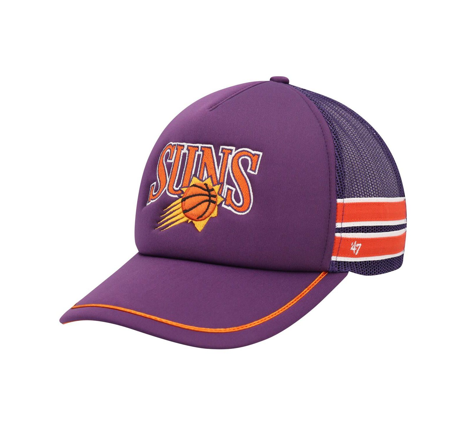Men's '47 Brand Purple Phoenix Suns Sidebrand Stripes Trucker Adjustable Hat