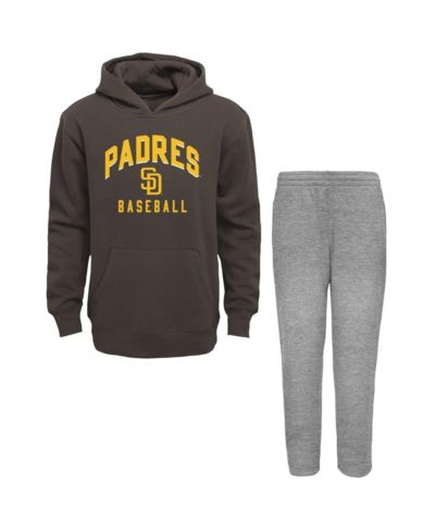Baby Boys and Girls Brown, Heather Gray San Diego Padres Play by Play Pullover Hoodie and Pants Set