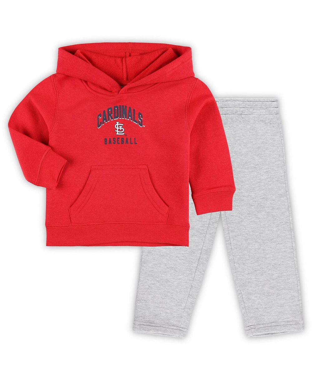 Комплект худи и брюк для детей Outerstuff Red, Heather Gray St. Louis Cardinals Play by Play Pullover and Pants Set