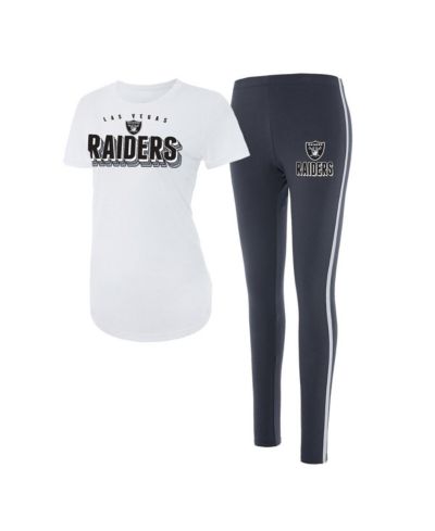 Женский комплект из футболки и леггинсов Concepts Sport White, Charcoal Las Vegas Raiders Sonata