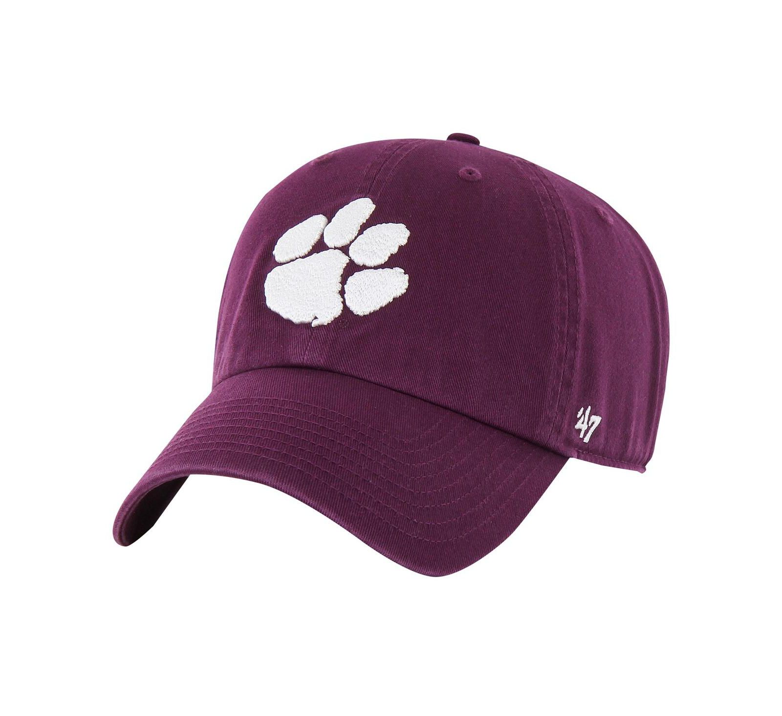 Мужская кепка '47 Brand Clemson Tigers Vintage-Like Clean Up, фиолетовая, регулируемая