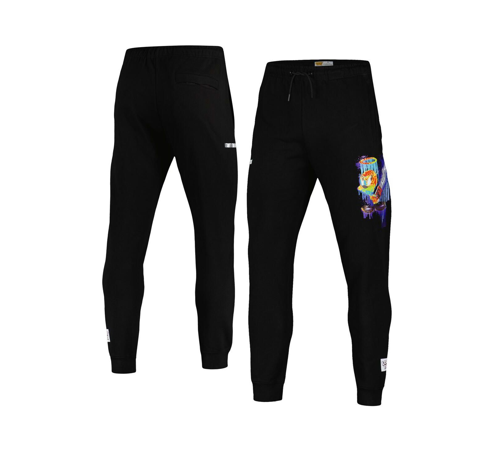 Men's Freeze Max Black Looney Tunes Tweety Bird Splatter Jogger Pants