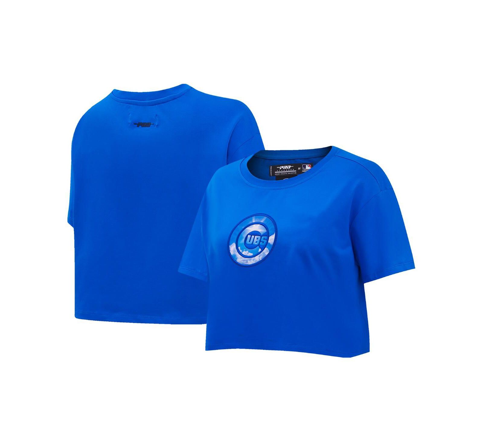 Women's Pro Standard Royal Chicago Cubs Painted Sky Boxy Cropped T-shirt