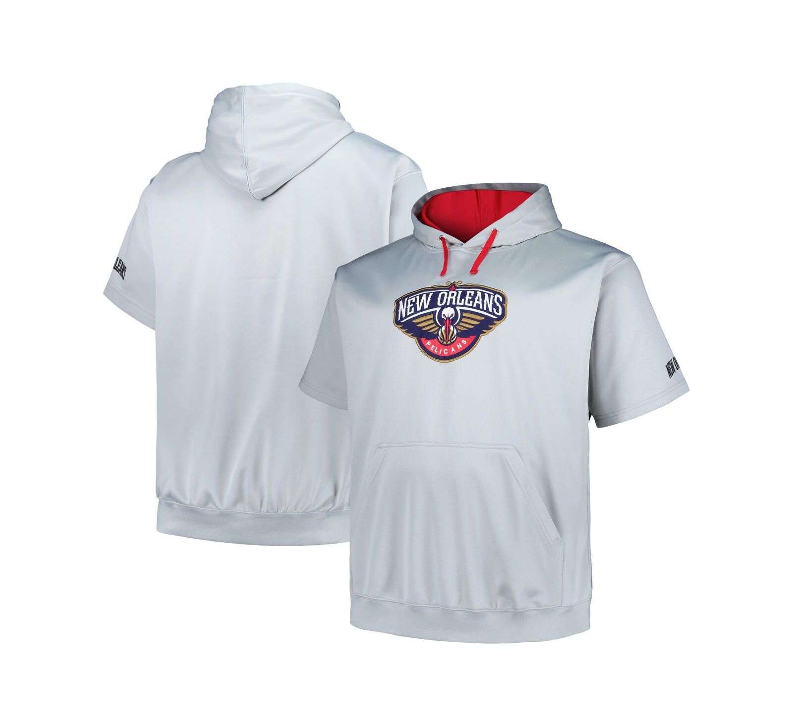 Мужской худи Fanatics New Orleans Pelicans Big and Tall серебристый