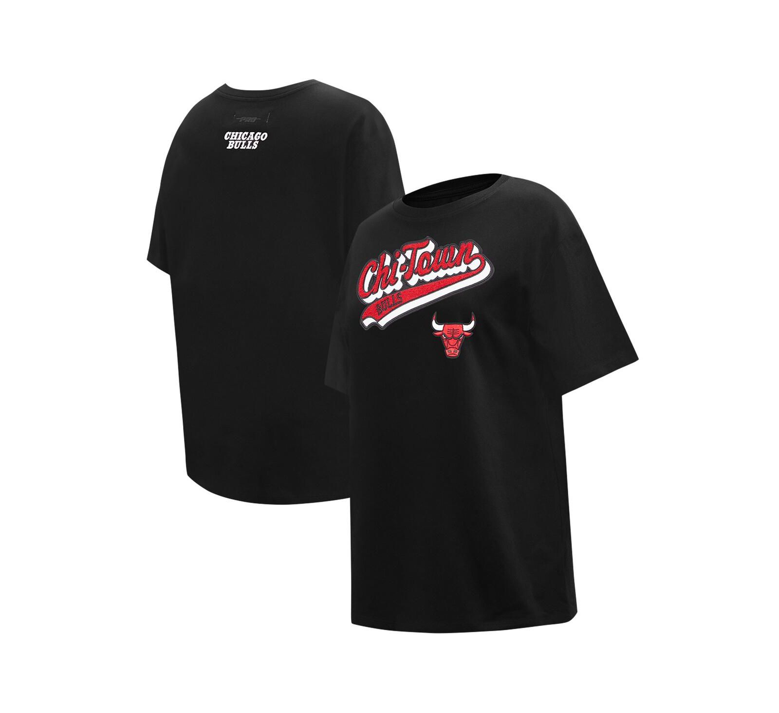 Женская футболка Pro Standard Black Chicago Bulls Script Boyfriend