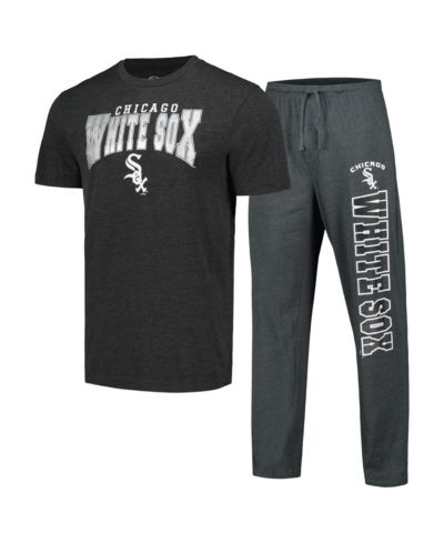 Men's Concepts Sport Charcoal, Black Chicago White Sox Meter T-shirt and Pants Sleep Set