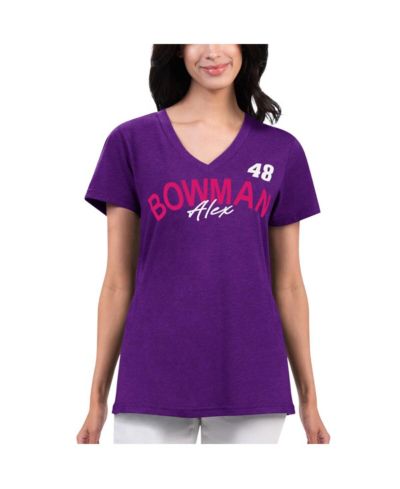 Женская футболка G-III 4Her by Carl Banks Alex Bowman Purple V-образный вырез