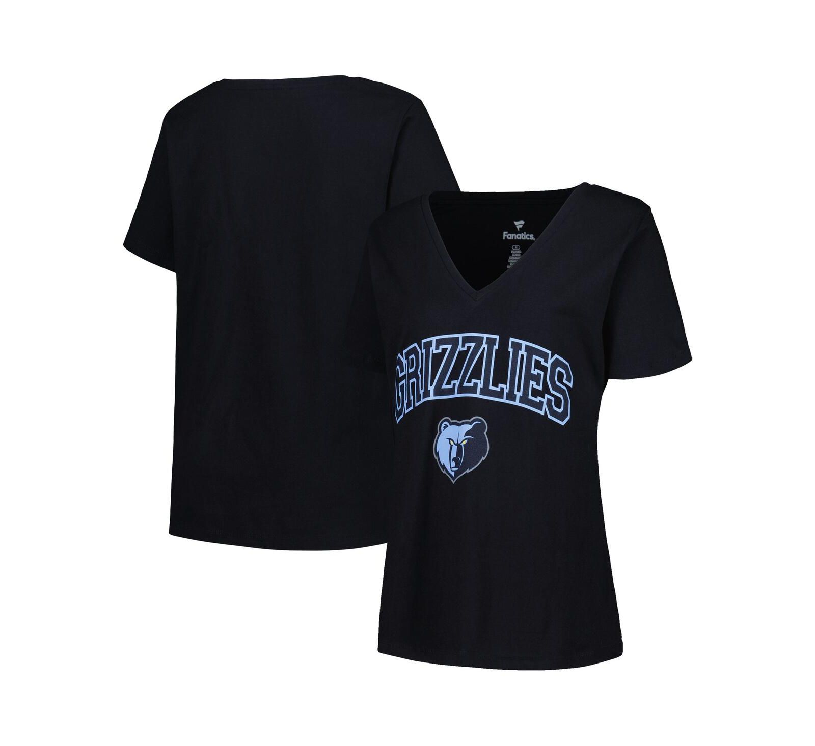 Женская футболка Profile Black Memphis Grizzlies Plus Size Arch Over Logo V-Neck