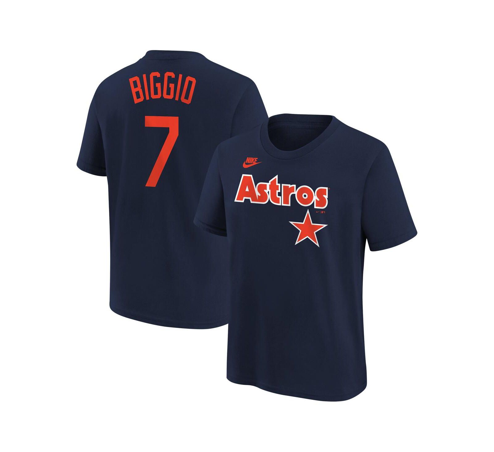 Мужская футболка Nike Craig Biggio Navy Distressed Houston Astros Cooperstown Collection Name and Number