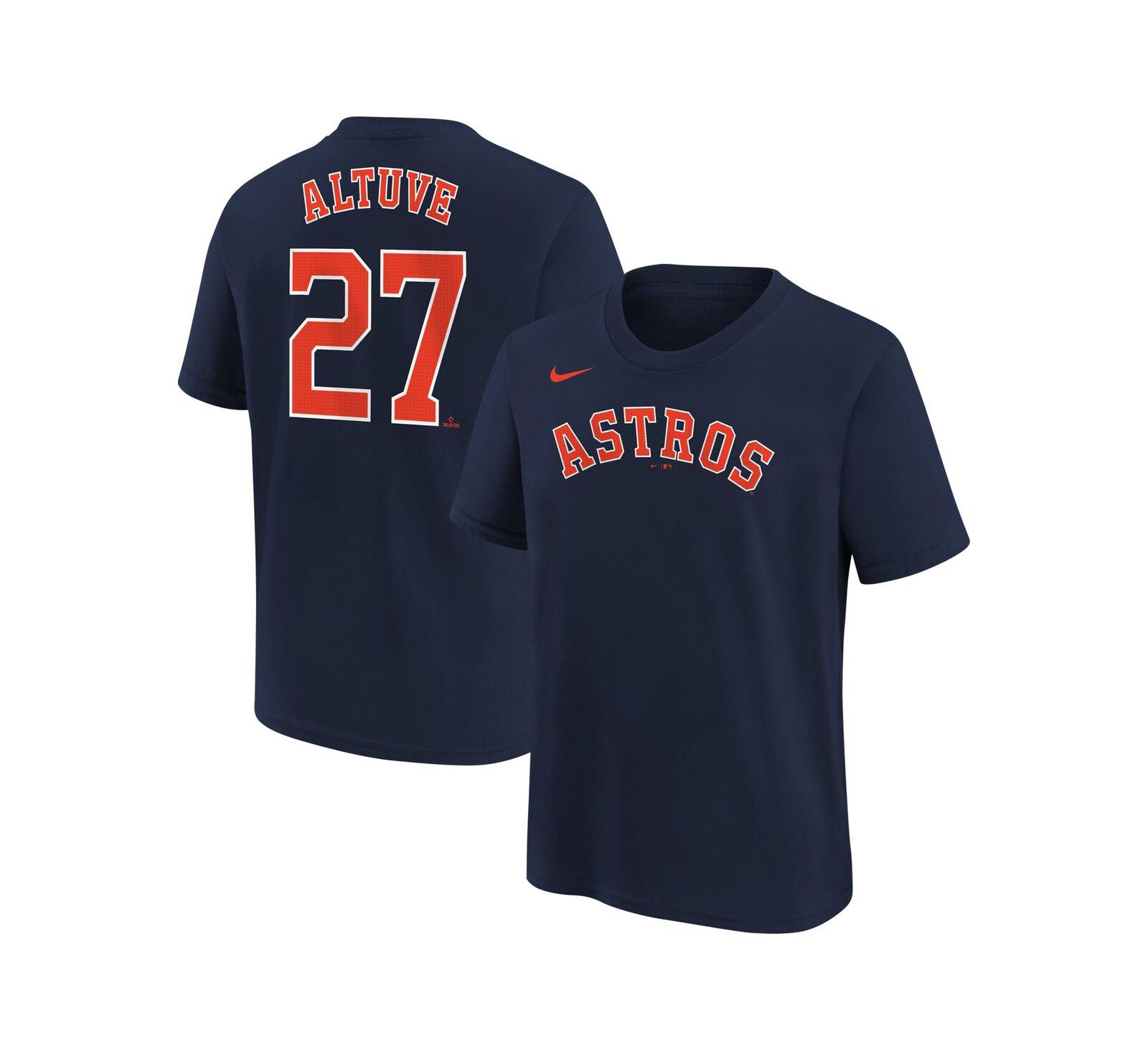 Nike Детская футболка Jose Altuve Houston Astros Navy с именем и номером